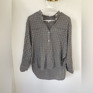 MADEWELL Plaid Collarless Top